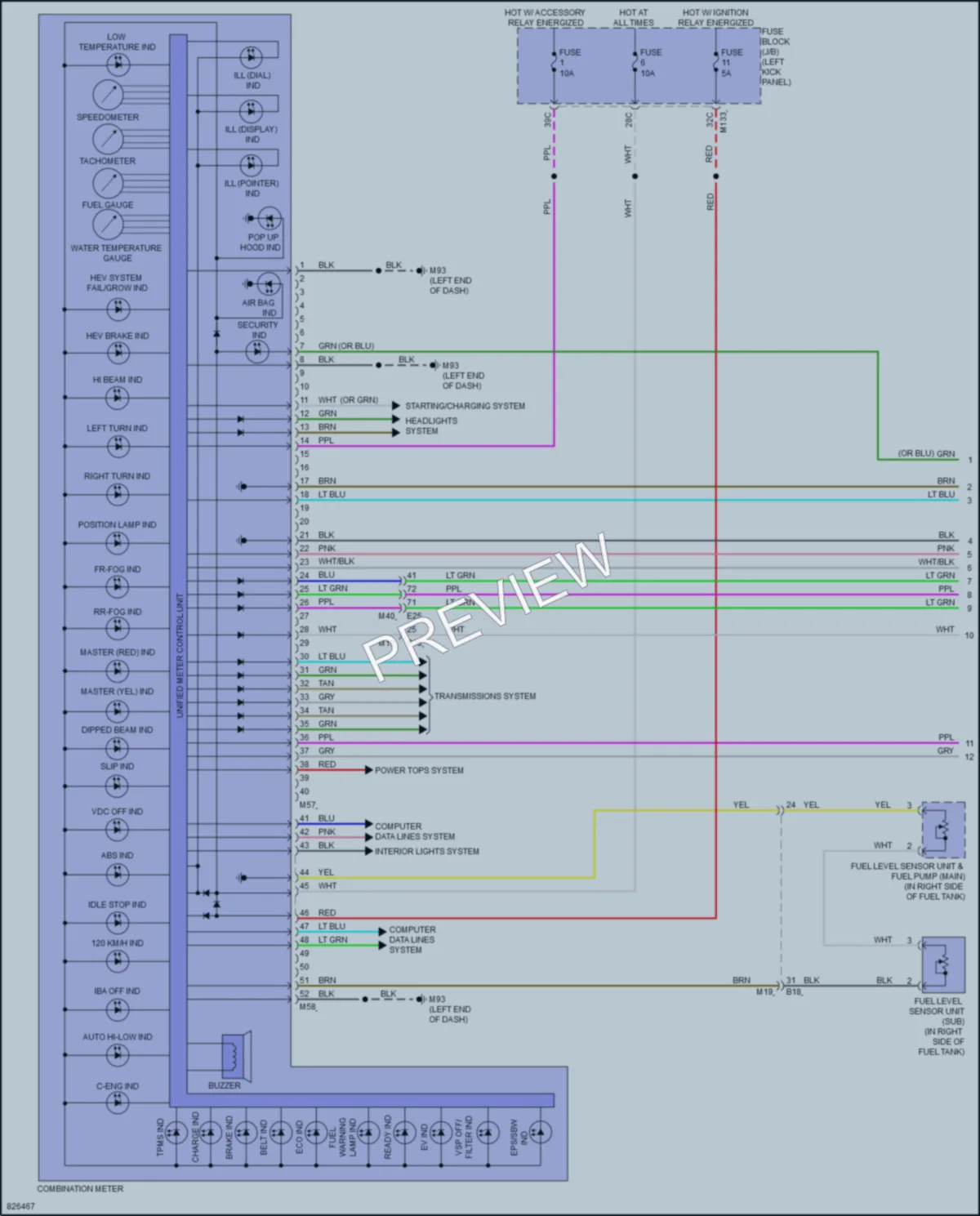 2023 Infiniti Q50 Instrument Cluster wiring diagram preview