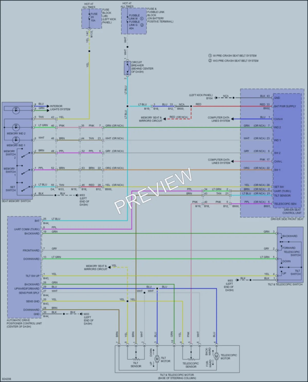 2023 Infiniti Q50 Memory Systems wiring diagram preview