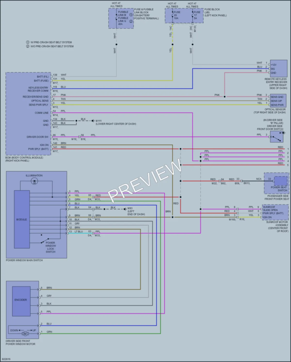 2023 Infiniti Q50 Power Windows wiring diagram preview