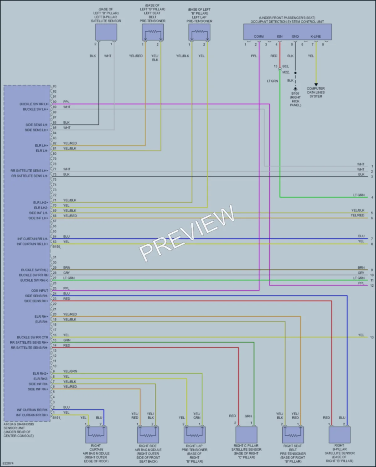 2023 Infiniti Q50 Supplemental Restraints wiring diagram preview