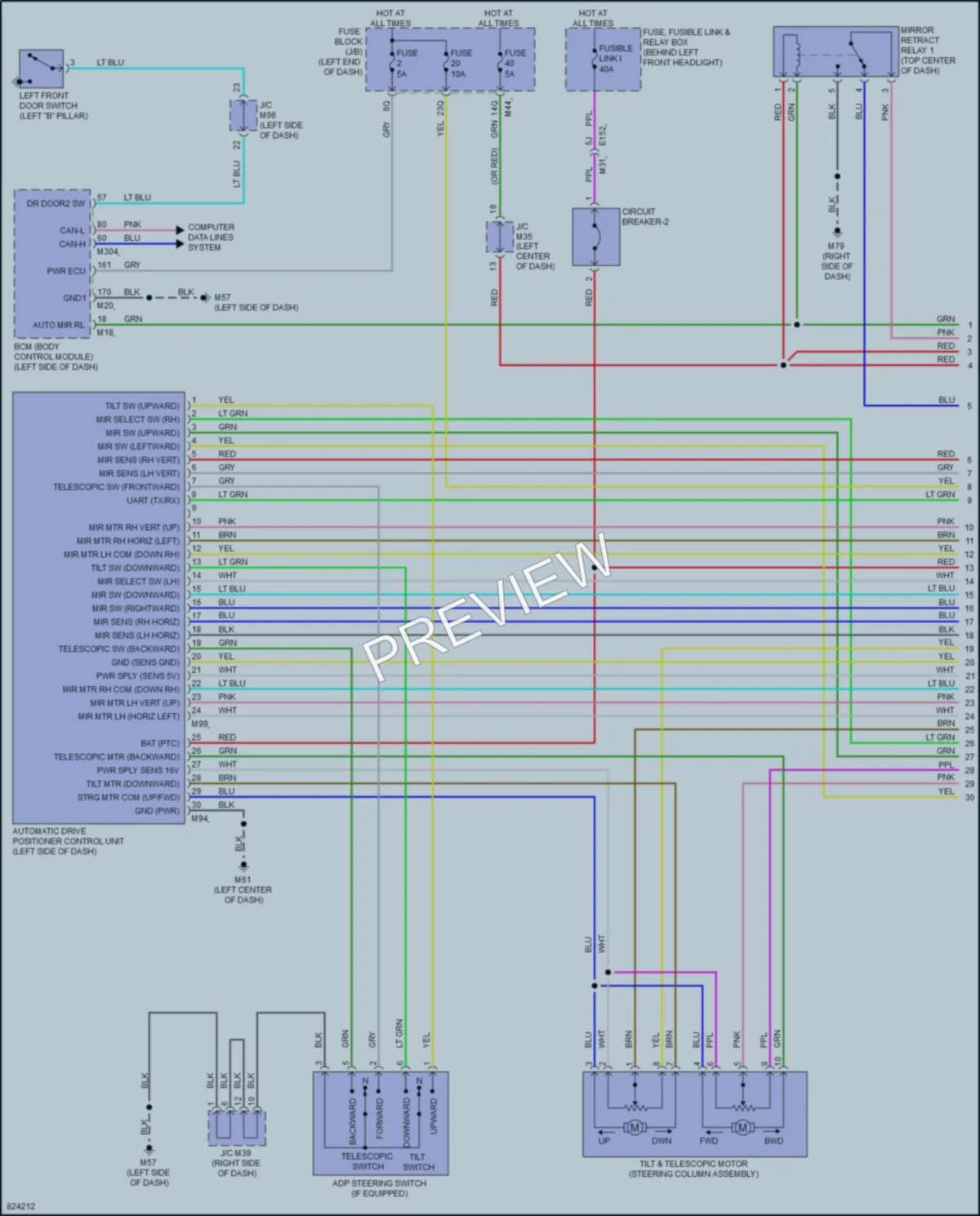 2023 Infiniti QX50 Memory Systems wiring diagram preview