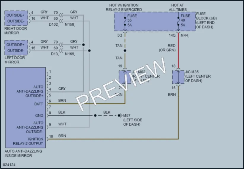 2023 Infiniti QX50 Power Mirrors wiring diagram preview