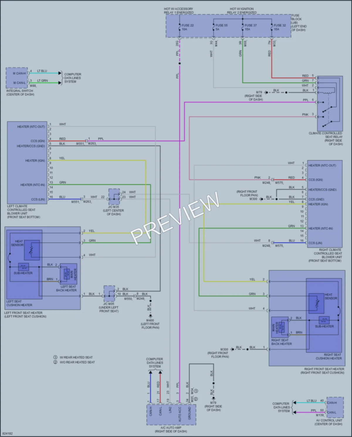 2023 Infiniti QX50 Power Seats wiring diagram preview