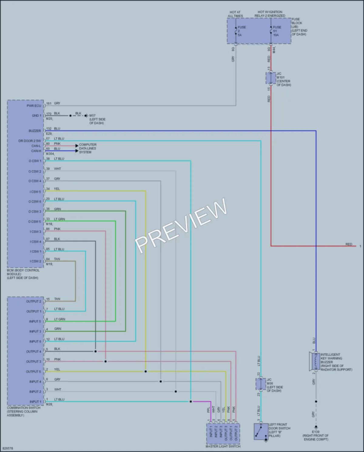 2023 Infiniti QX50 Warning Systems wiring diagram preview