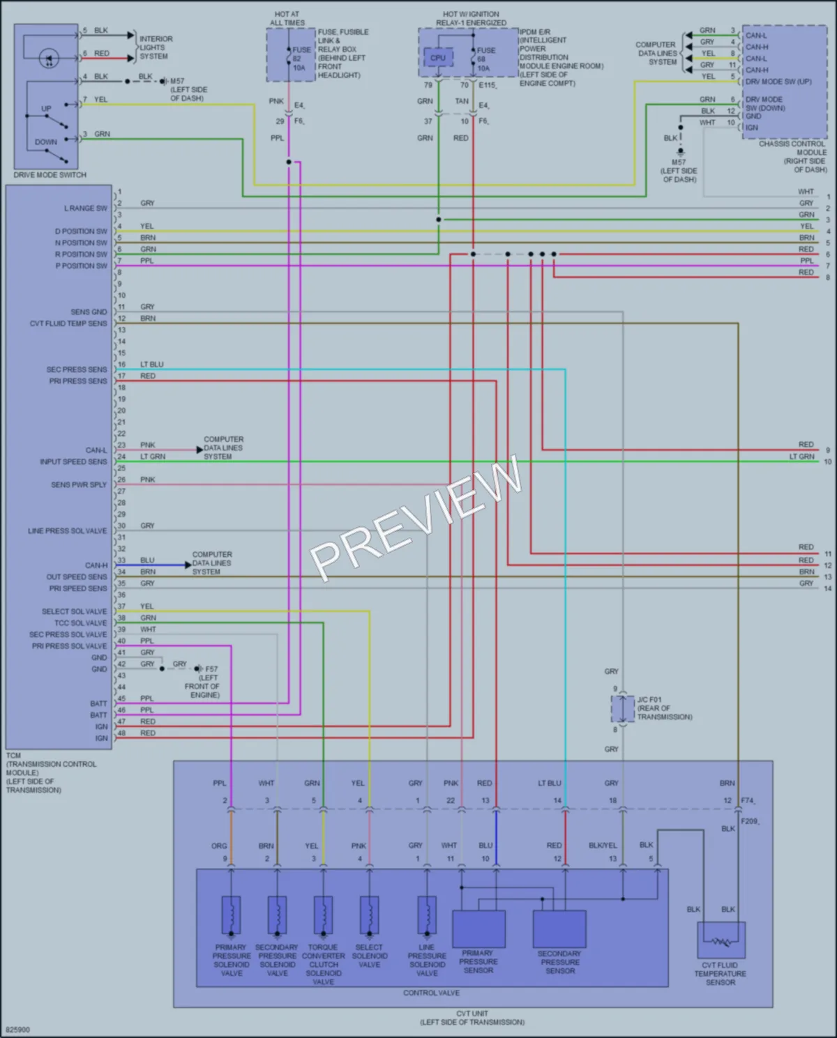 2023 Infiniti QX55 Transmission wiring diagram preview