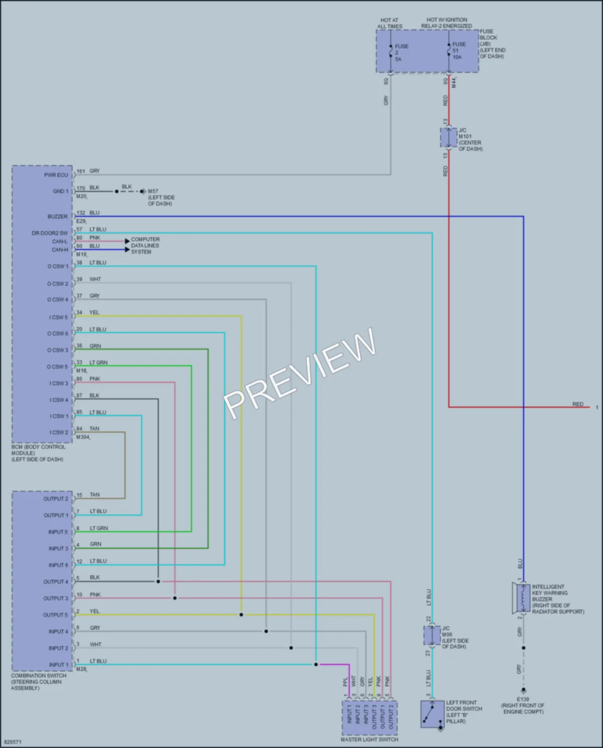2023 Infiniti QX55 Warning Systems wiring diagram preview