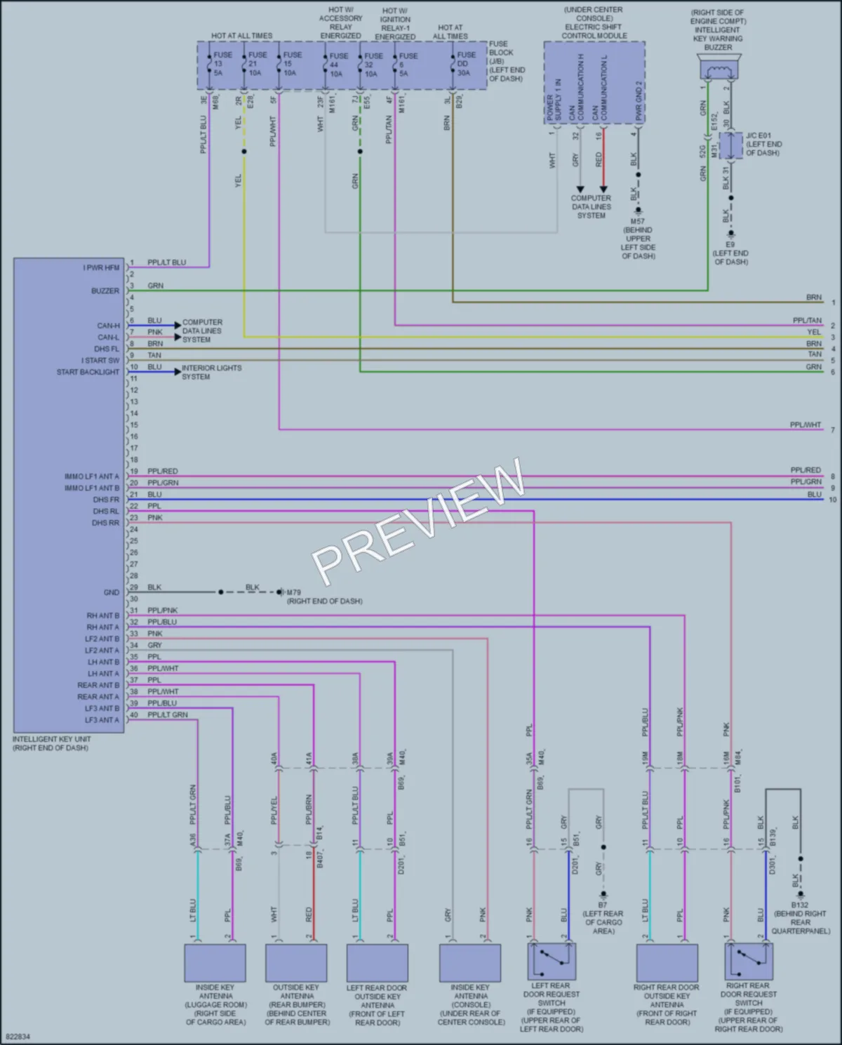 2023 Infiniti QX60 Power Door Locks wiring diagram preview
