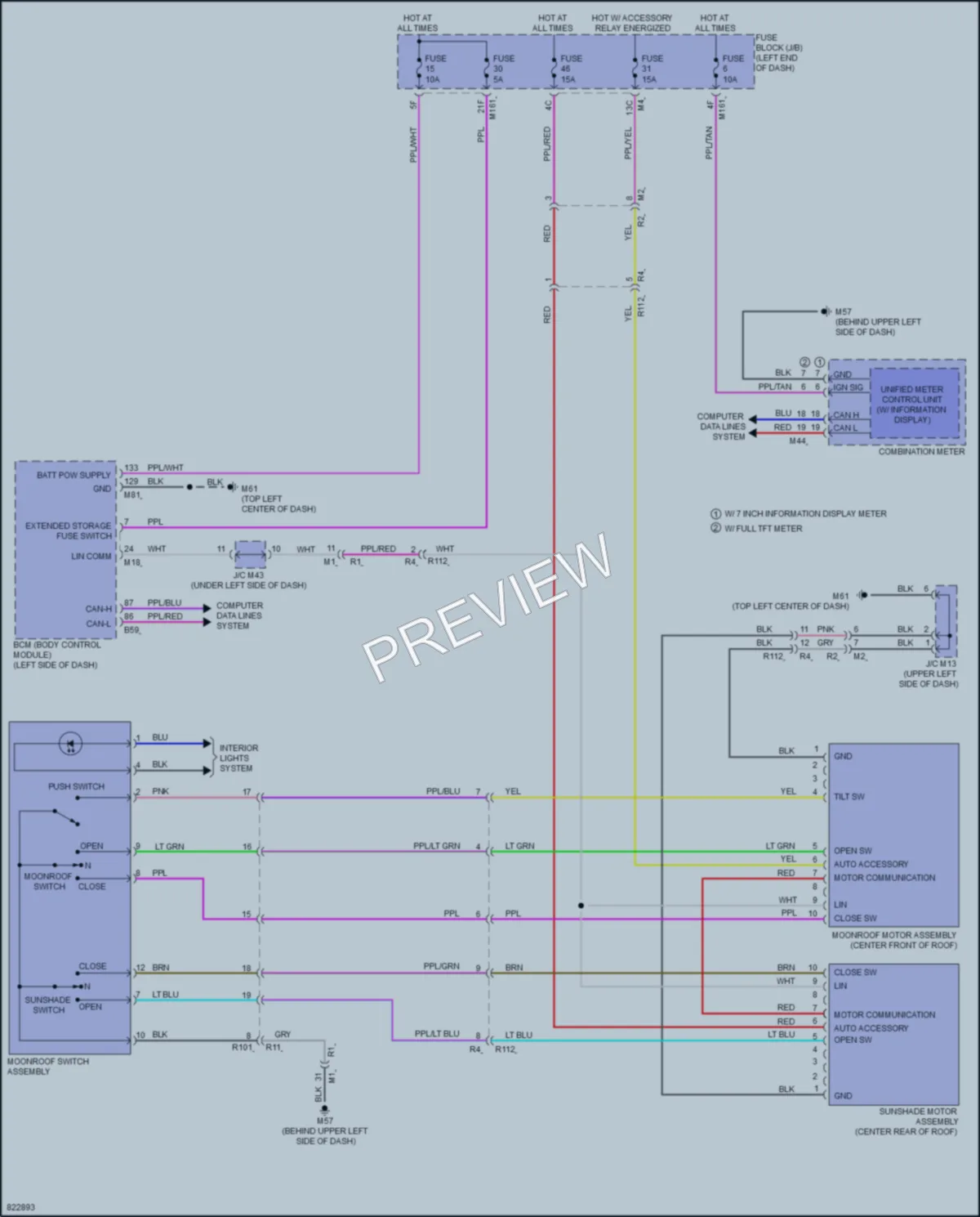 2023 Infiniti QX60 Power Top Sunroof wiring diagram preview