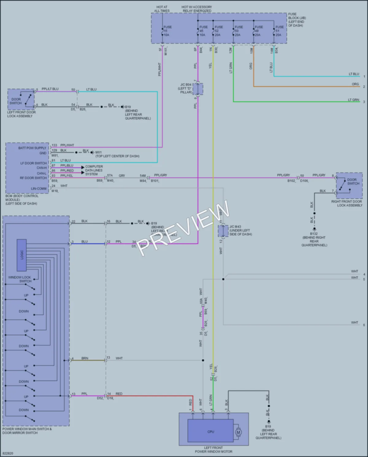 2023 Infiniti QX60 Power Windows wiring diagram preview