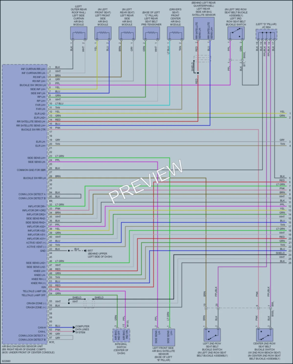 2023 Infiniti QX60 Supplemental Restraints wiring diagram preview