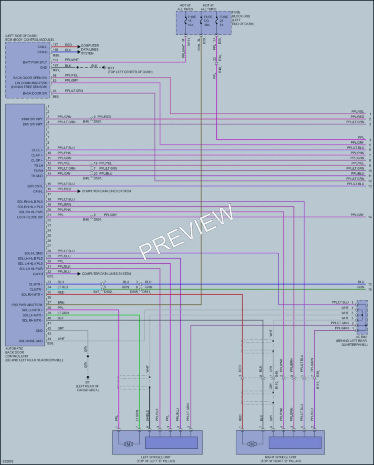 2023 Infiniti QX60 Trunk Tailgate Fuel Door wiring diagram preview