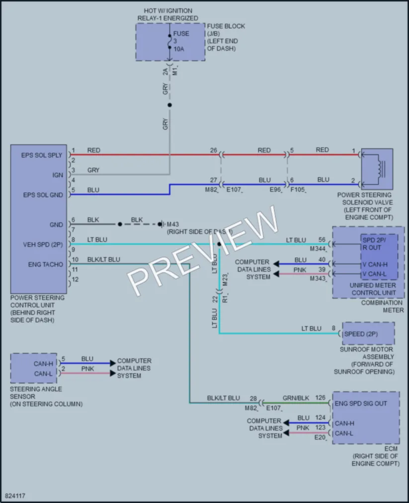 2023 Infiniti QX80 Electronic Power Steering wiring diagram preview