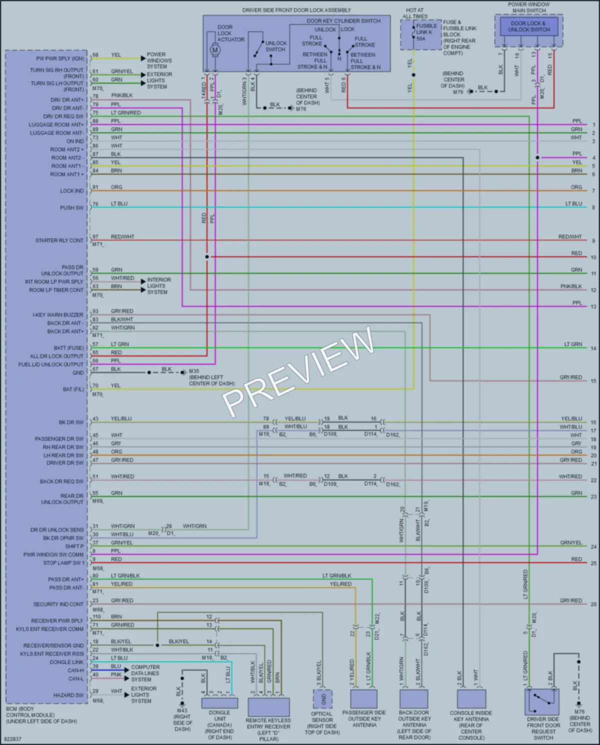 2023 Infiniti QX80 Power Door Locks wiring diagram preview