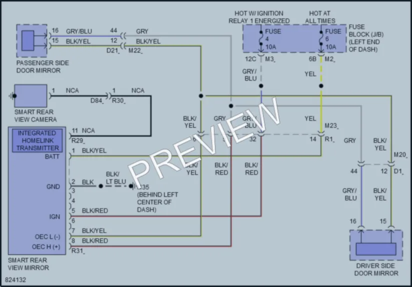 2023 Infiniti QX80 Power Mirrors wiring diagram preview