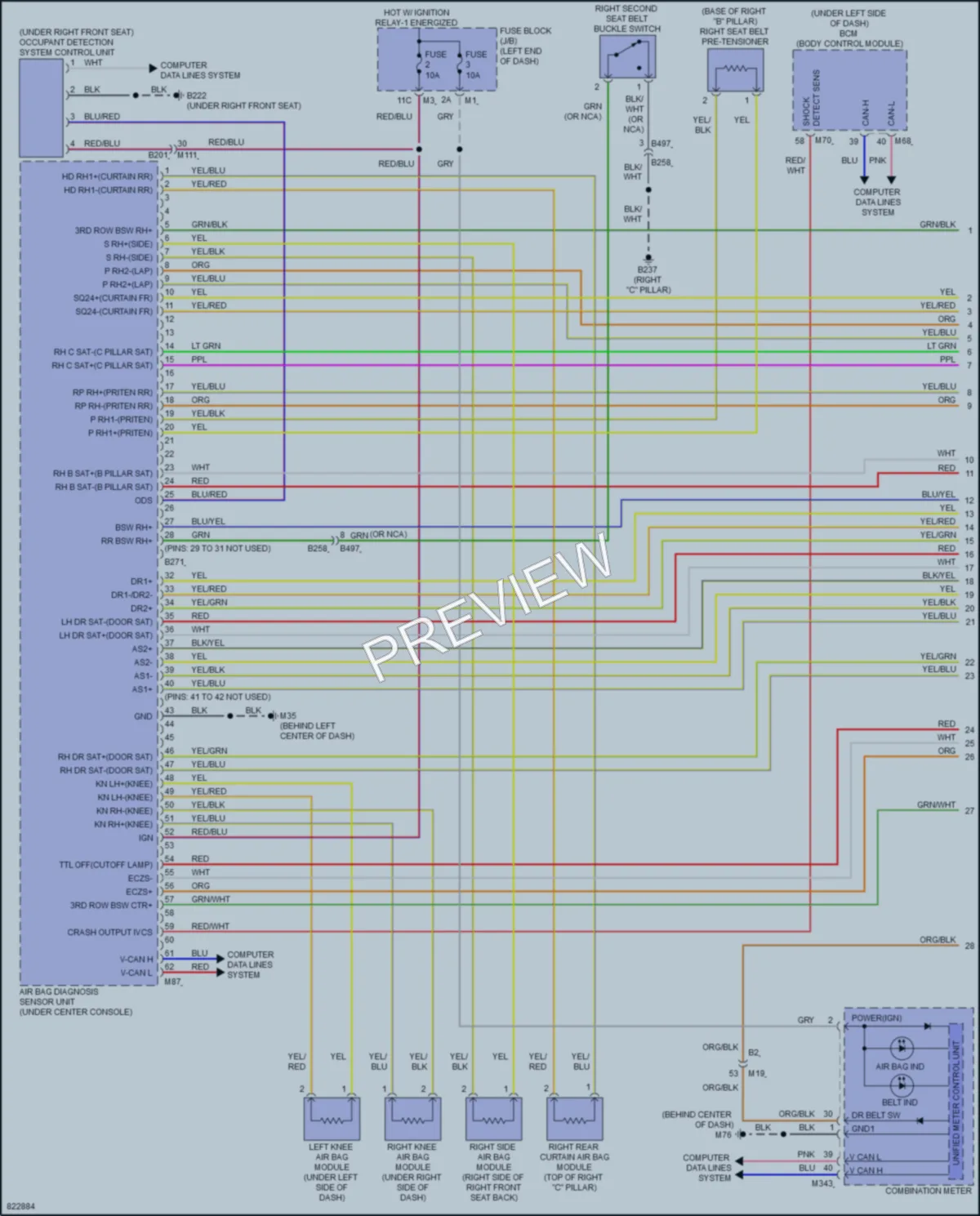 2023 Infiniti QX80 Supplemental Restraints wiring diagram preview
