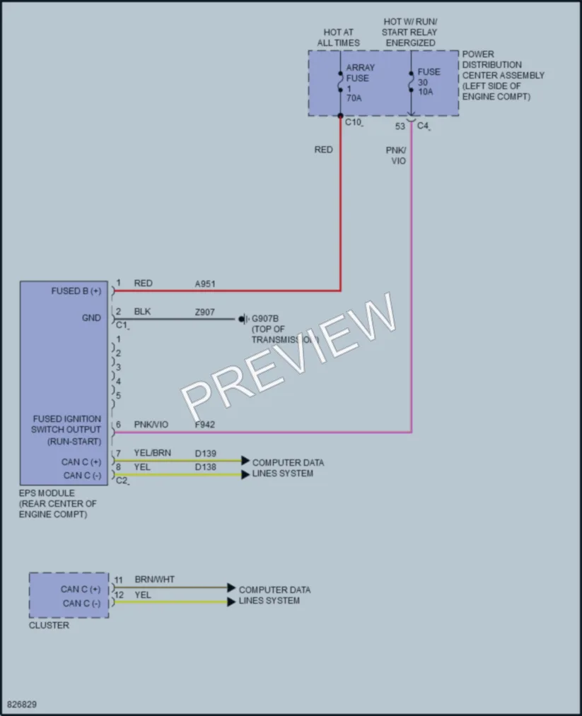 2023 Jeep Cherokee Electronic Power Steering wiring diagram preview