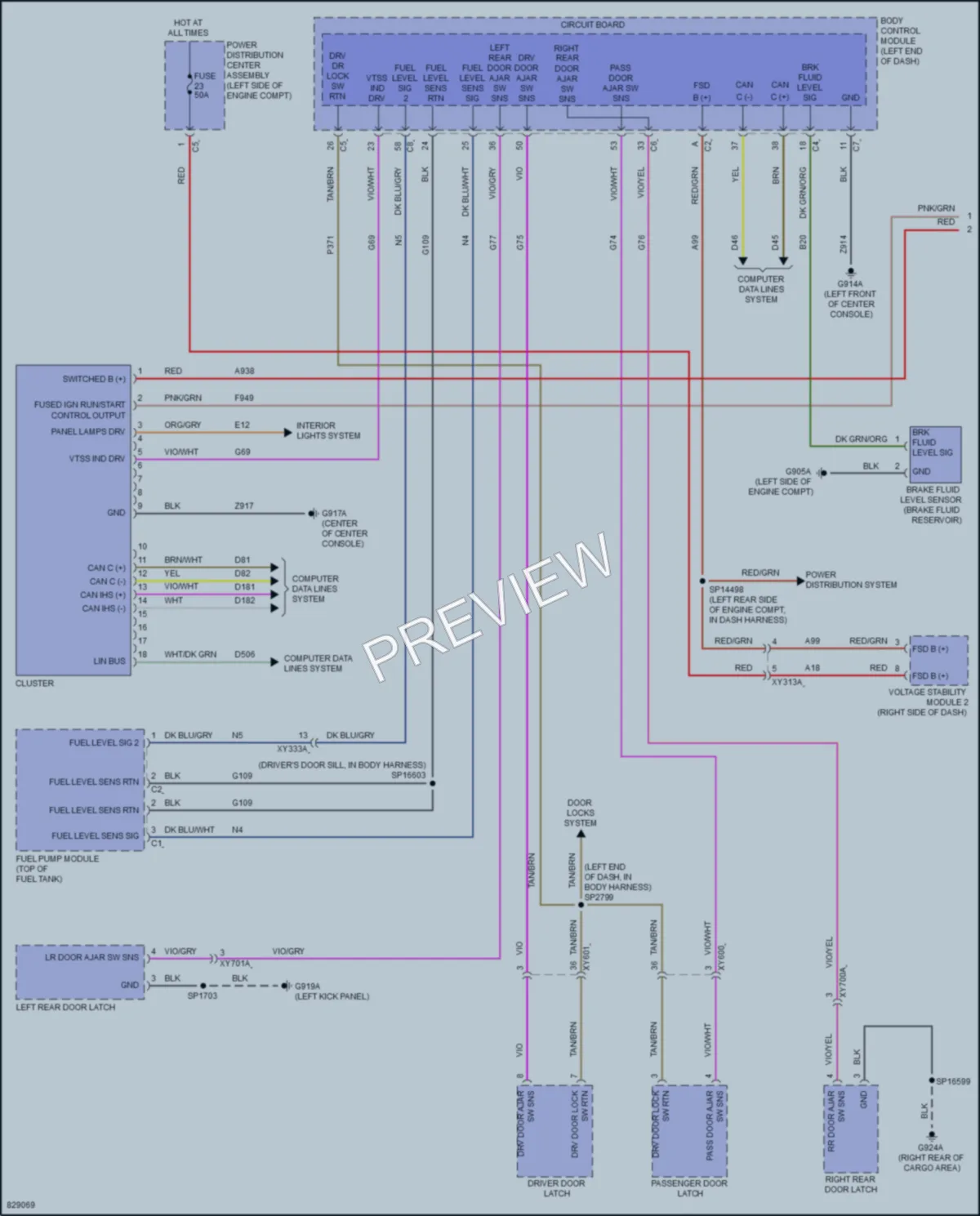 2023 Jeep Cherokee Instrument Cluster wiring diagram preview