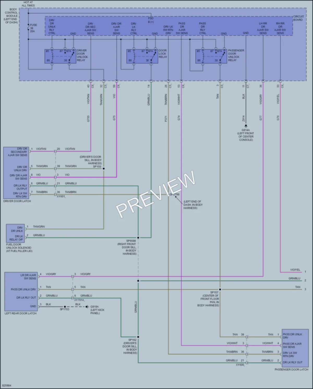 2023 Jeep Cherokee Power Door Locks wiring diagram preview