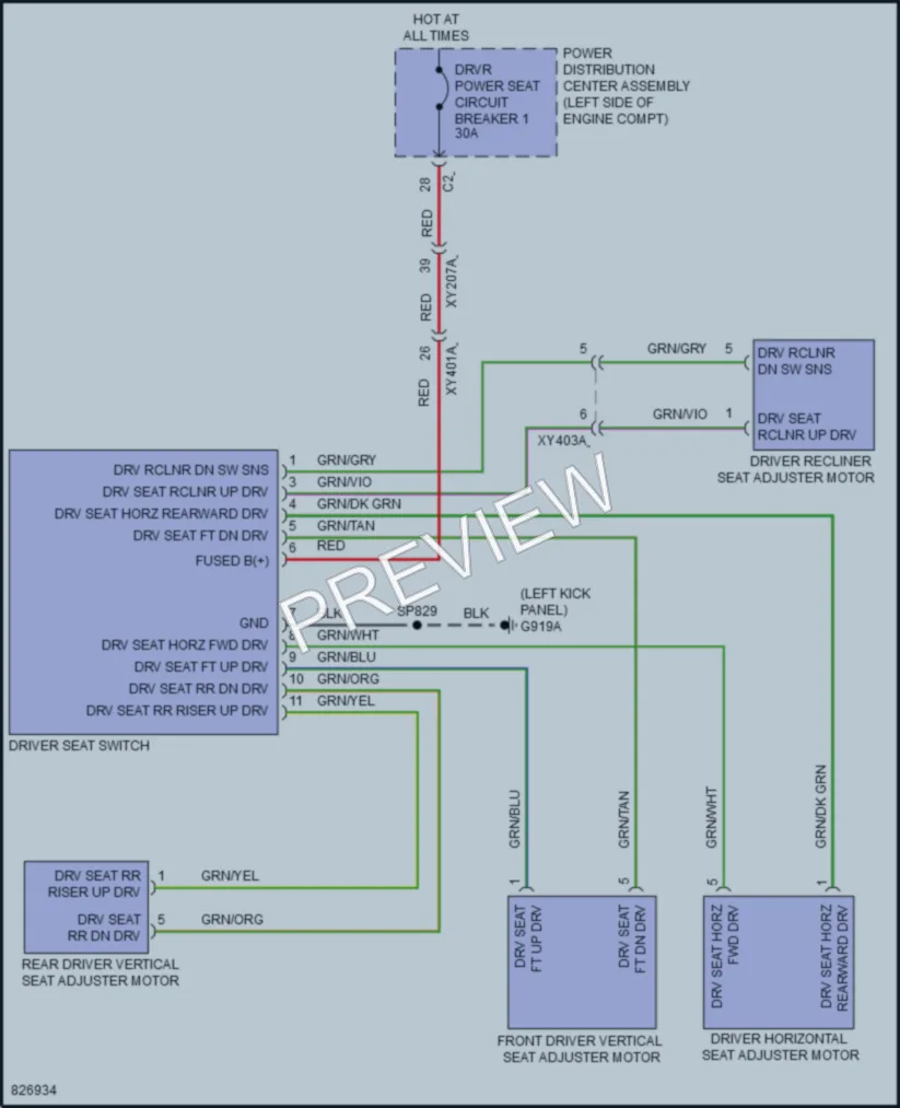 2023 Jeep Cherokee Power Seats wiring diagram preview