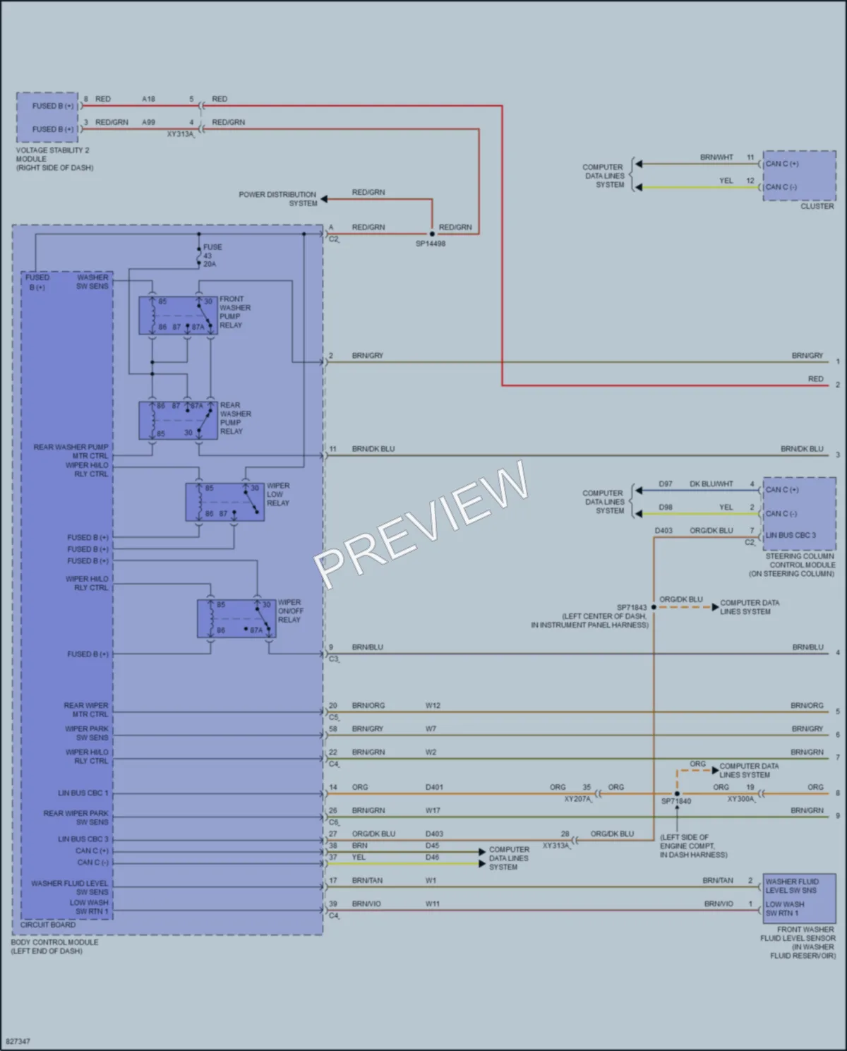 2023 Jeep Cherokee Wiper Washer wiring diagram preview