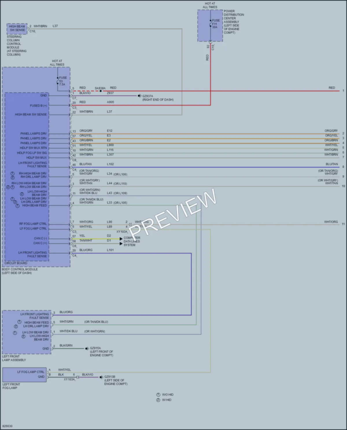 2023 Jeep Compass Headlights wiring diagram preview