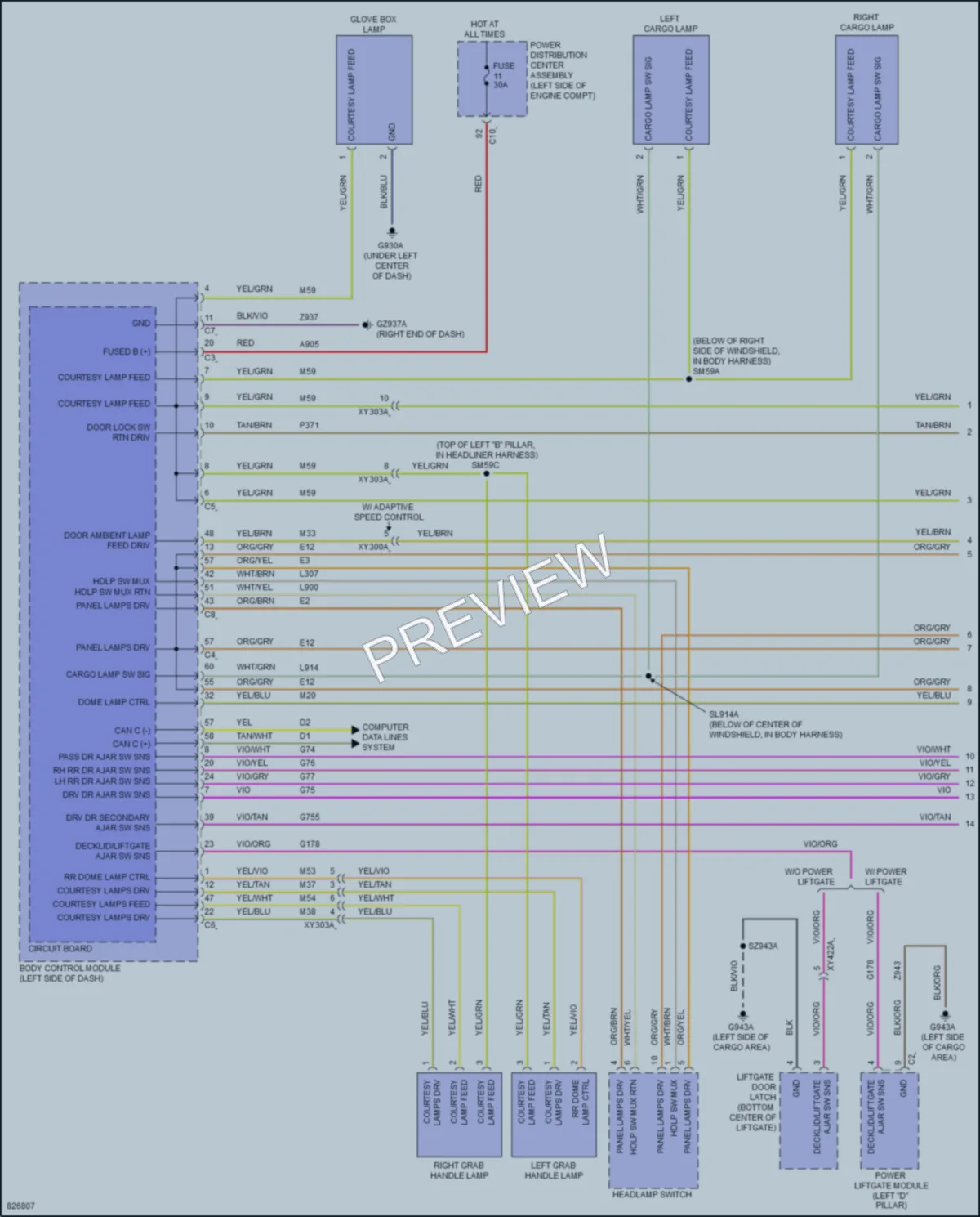 2023 Jeep Compass Interior Lights wiring diagram preview
