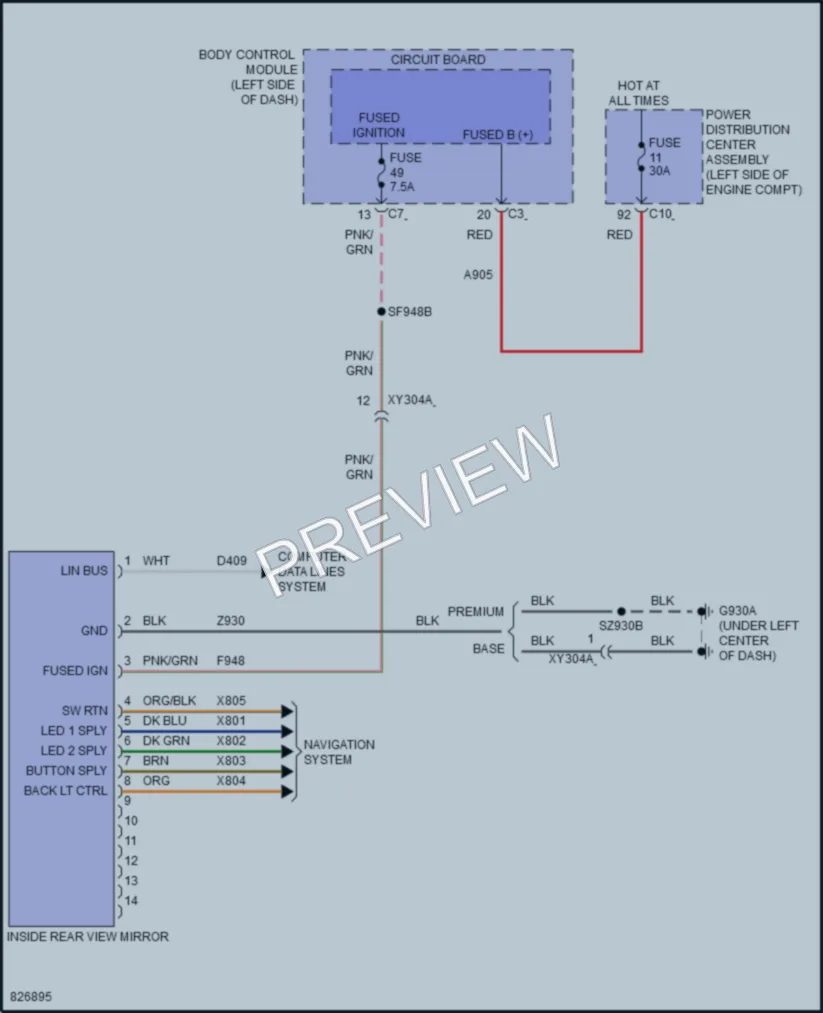 2023 Jeep Compass Power Mirrors wiring diagram preview