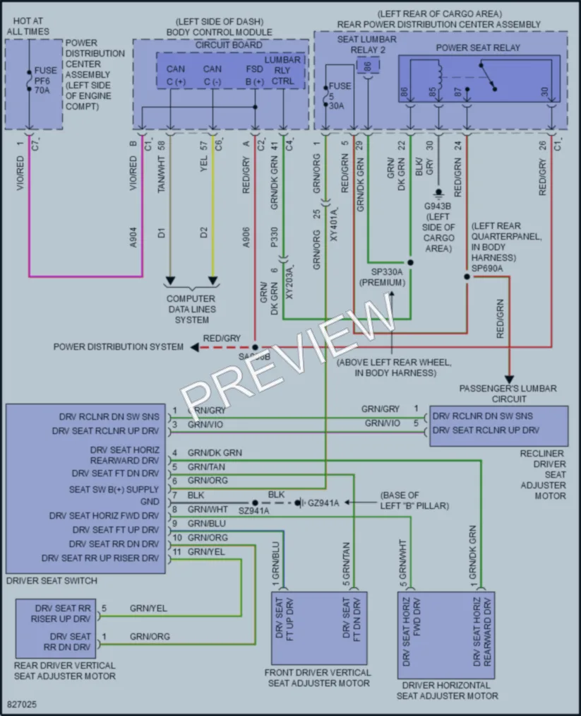 2023 Jeep Compass Power Seats wiring diagram preview