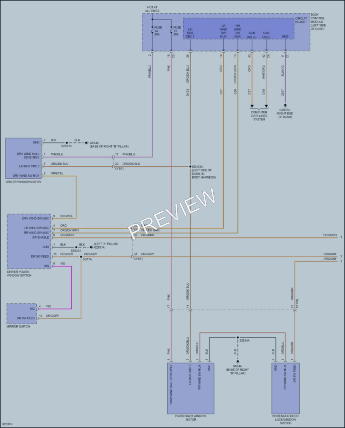 2023 Jeep Compass Power Windows wiring diagram preview