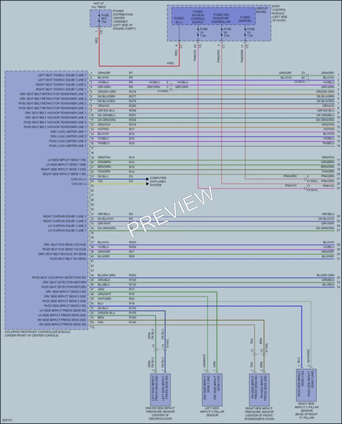 2023 Jeep Compass Supplemental Restraints wiring diagram preview