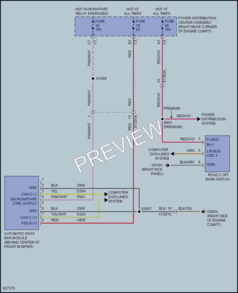2023 Jeep Gladiator Electronic Suspension wiring diagram preview