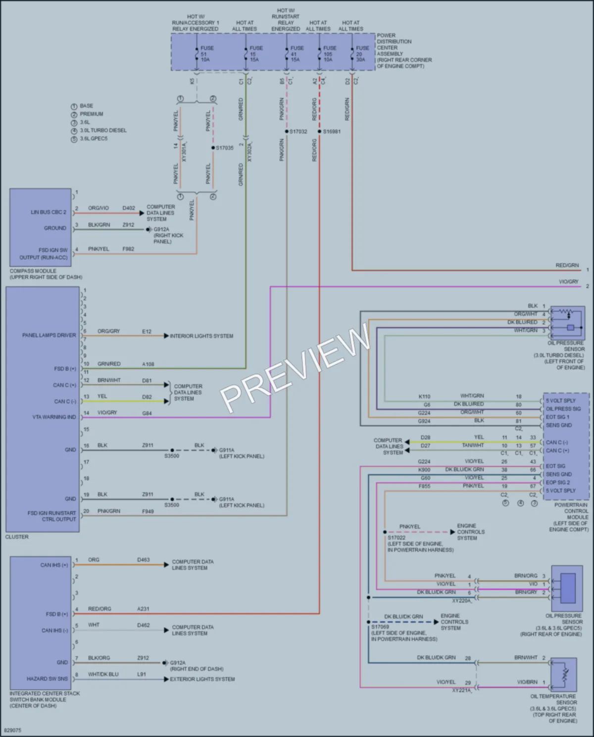 2023 Jeep Gladiator Instrument Cluster wiring diagram preview