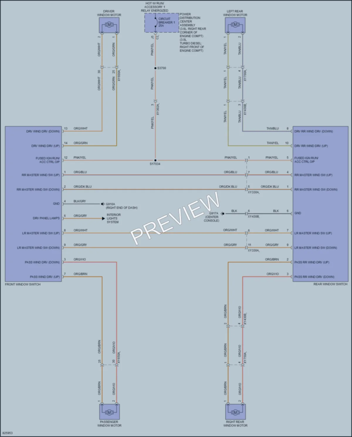 2023 Jeep Gladiator Power Windows wiring diagram preview