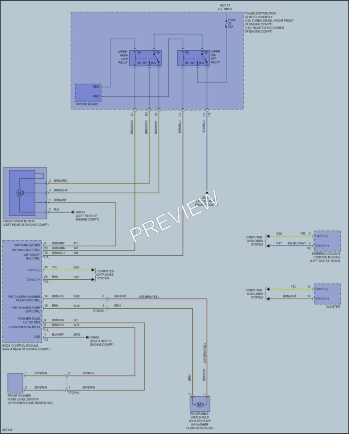 2023 Jeep Gladiator Wiper Washer wiring diagram preview