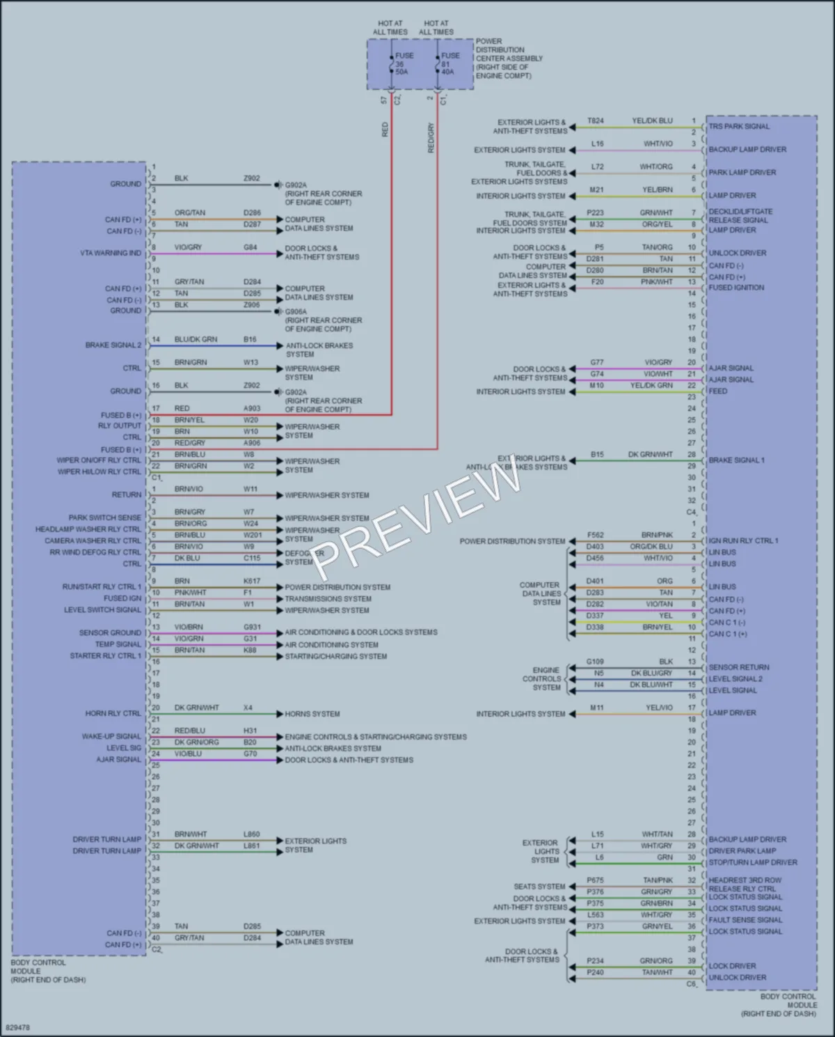 2023 Jeep GrandCherokee Body Control Modules wiring diagram preview