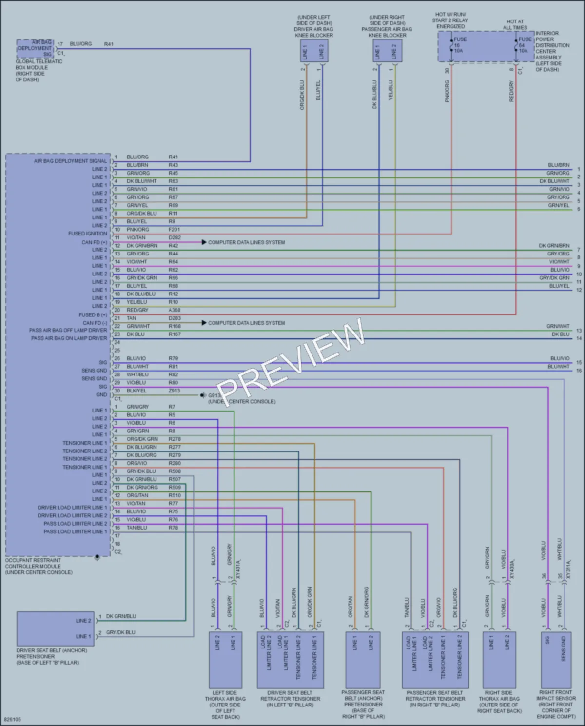 2023 Jeep GrandCherokeeL Supplemental Restraints wiring diagram preview