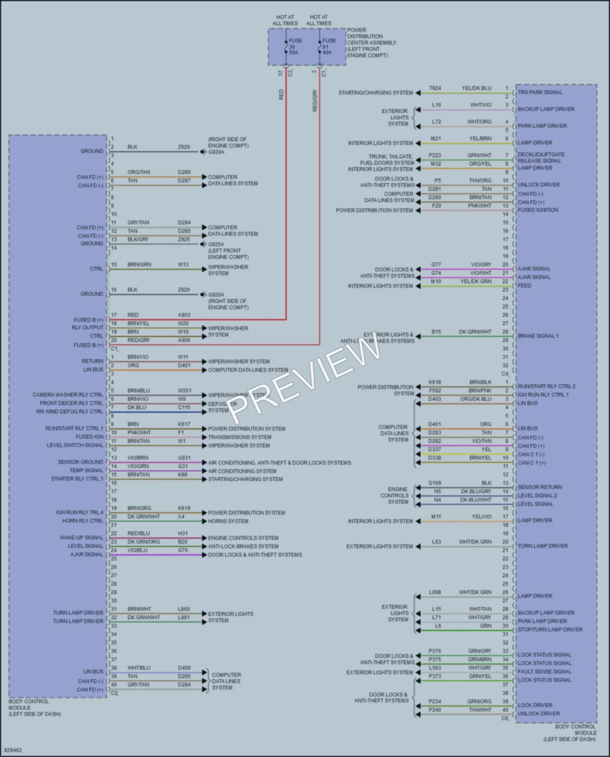 2023 Jeep GrandWagoneer Body Control Modules wiring diagram preview
