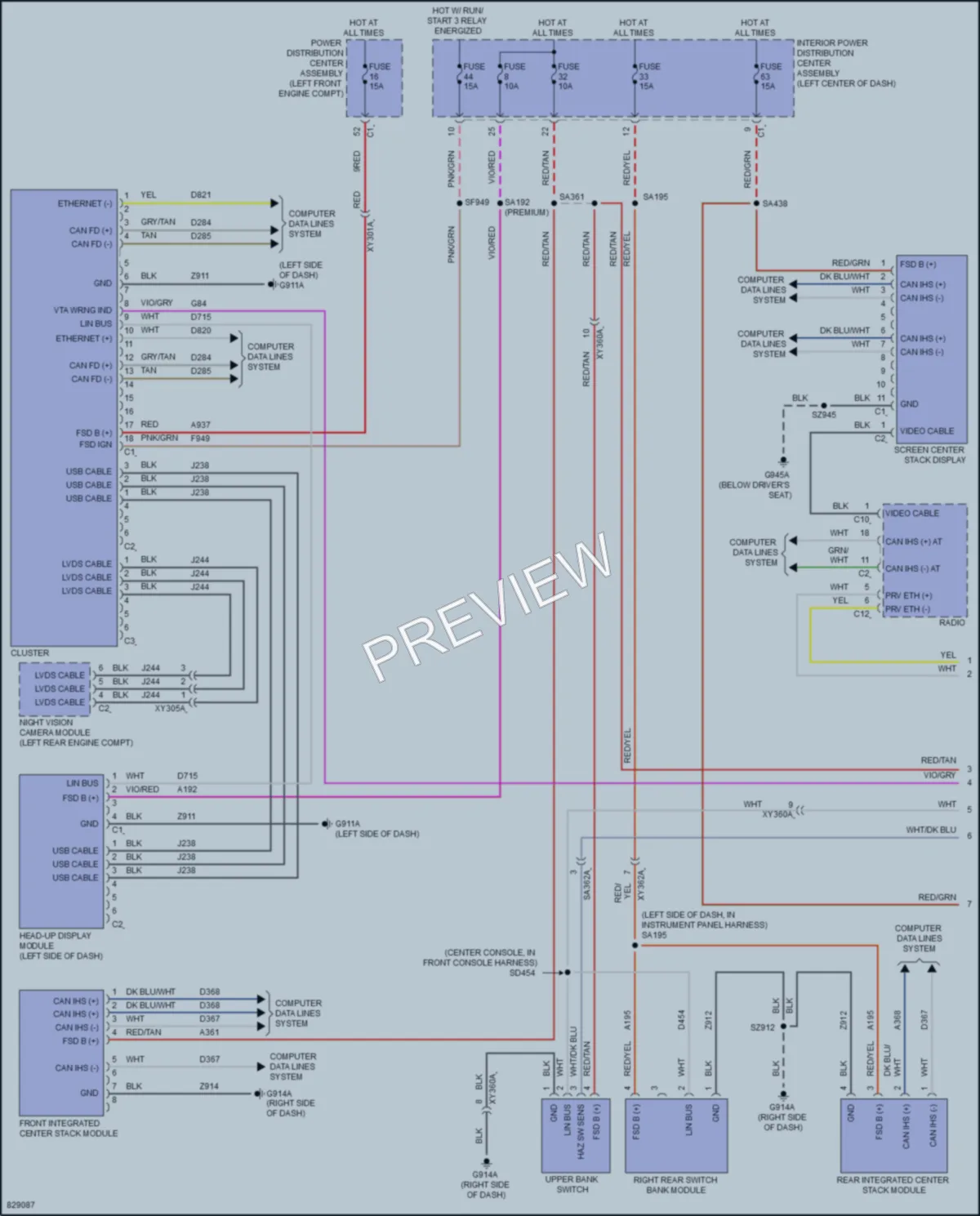 2023 Jeep GrandWagoneer Instrument Cluster wiring diagram preview