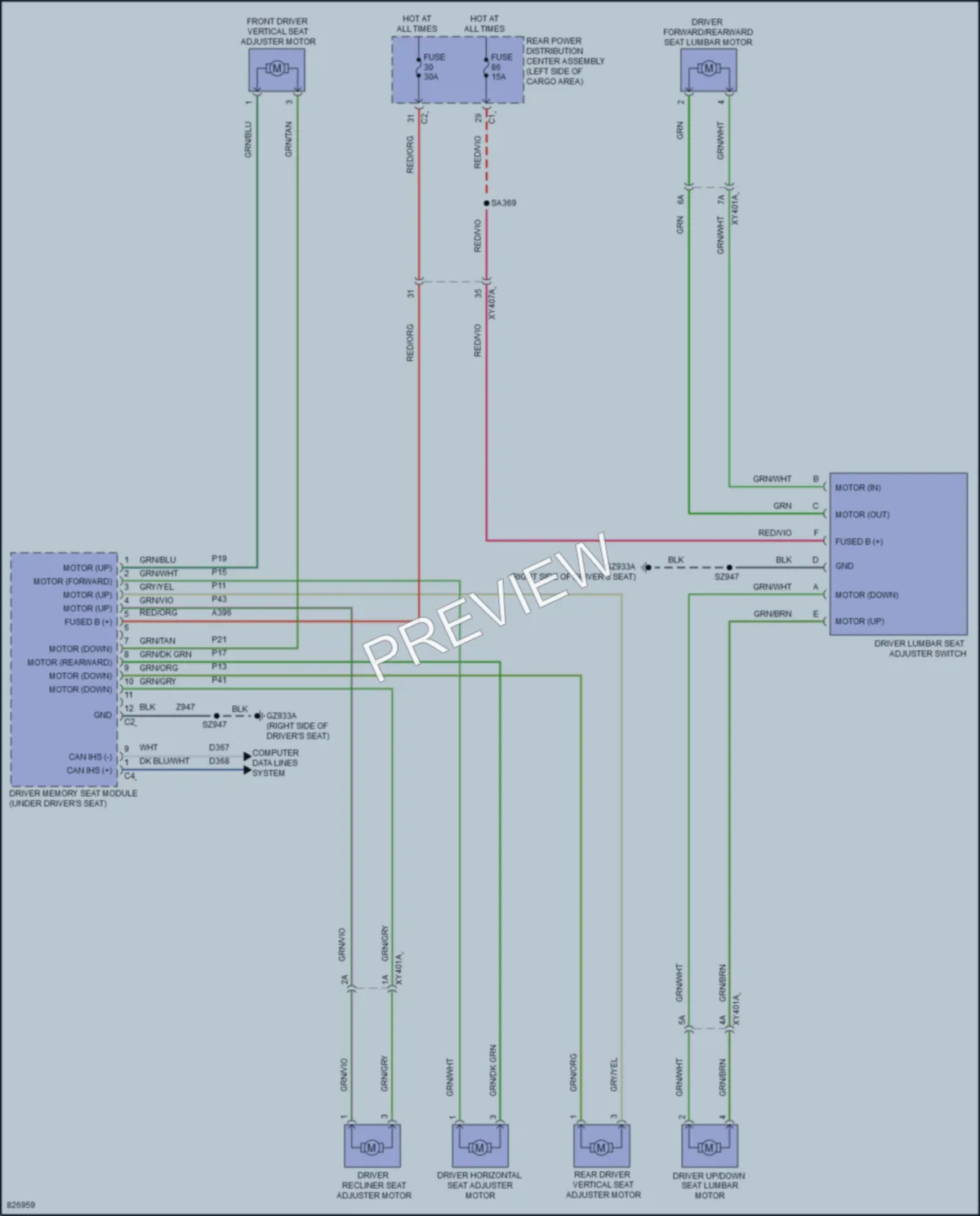 2023 Jeep GrandWagoneer Power Seats wiring diagram preview
