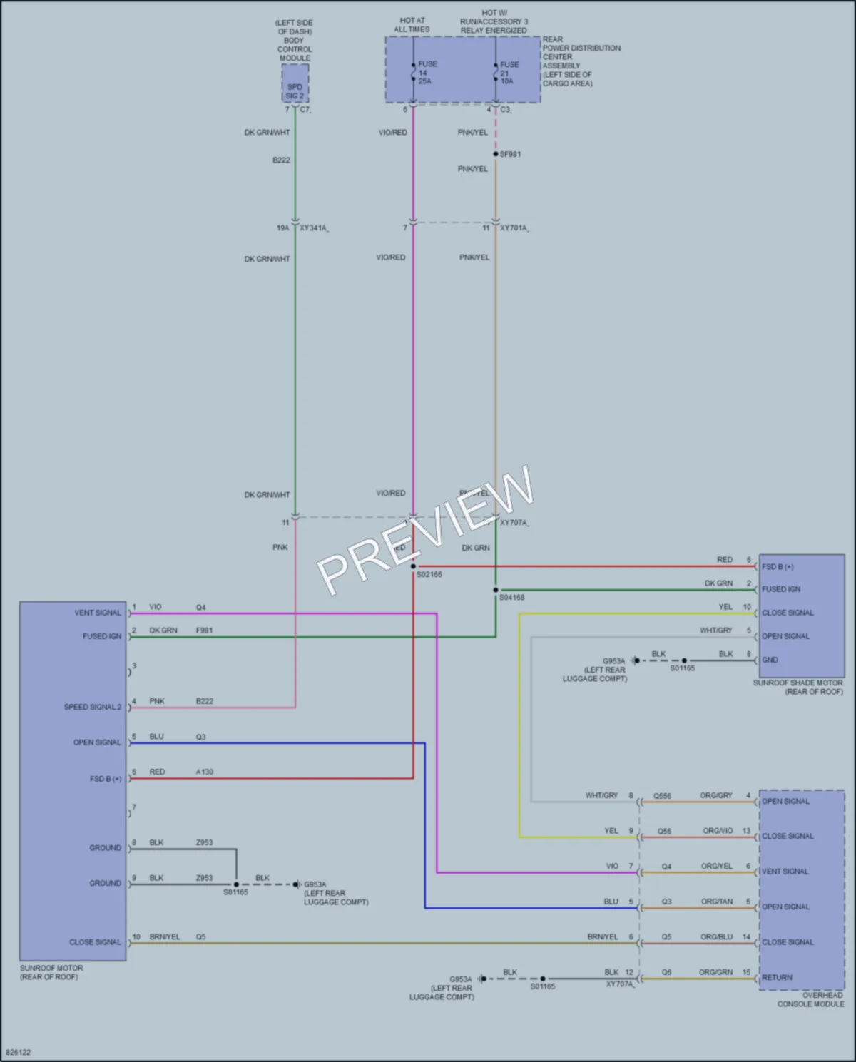 2023 Jeep GrandWagoneer Power Top Sunroof wiring diagram preview