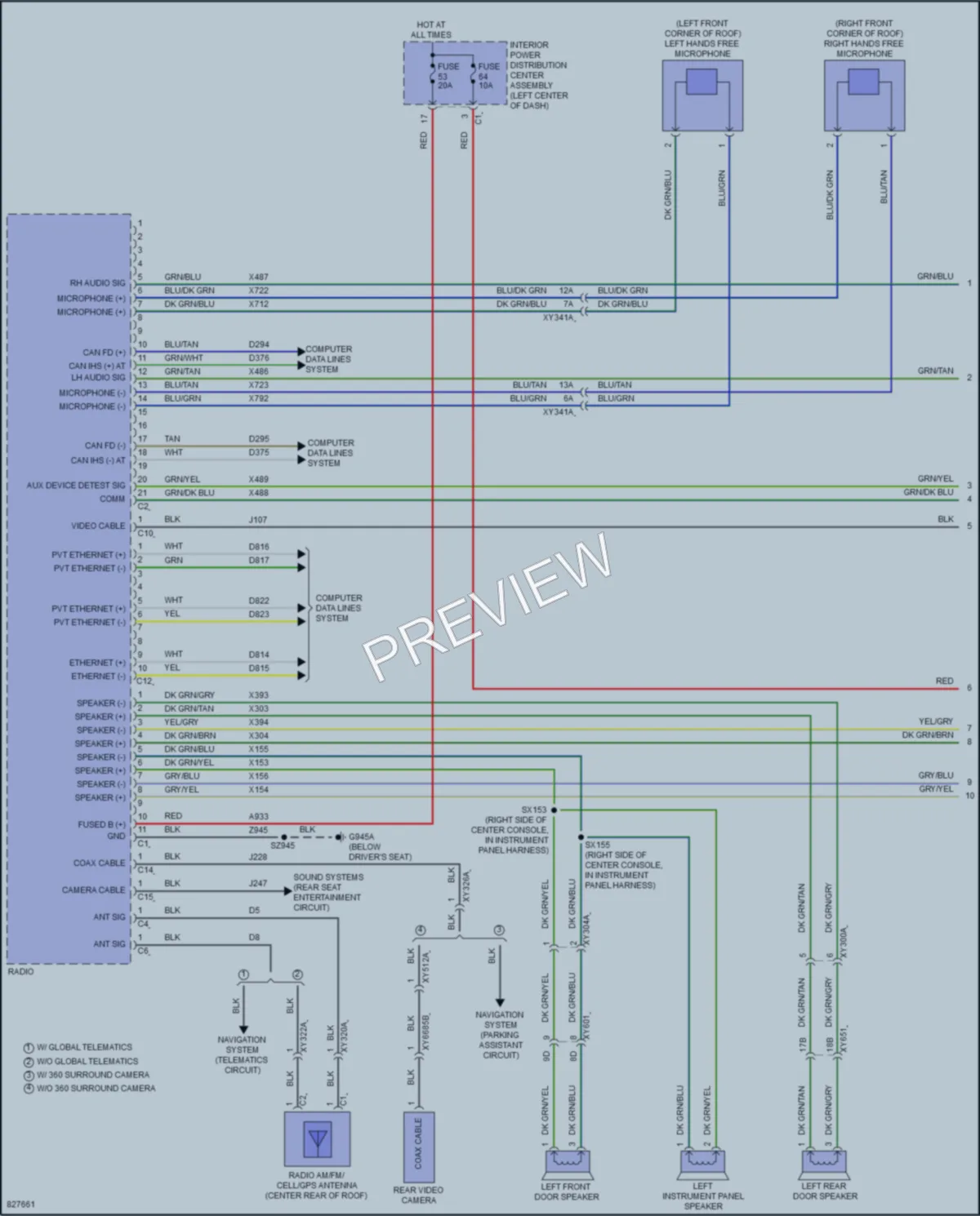 2023 Jeep GrandWagoneer Radio wiring diagram preview