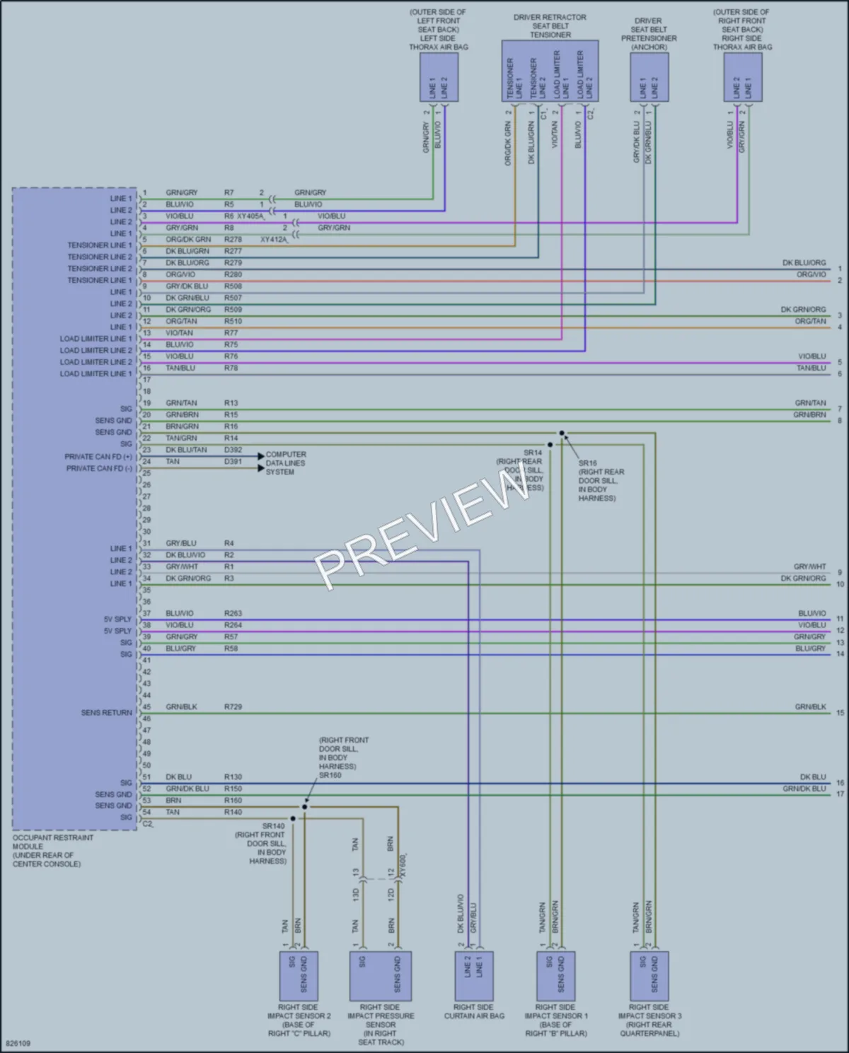 2023 Jeep GrandWagoneer Supplemental Restraints wiring diagram preview