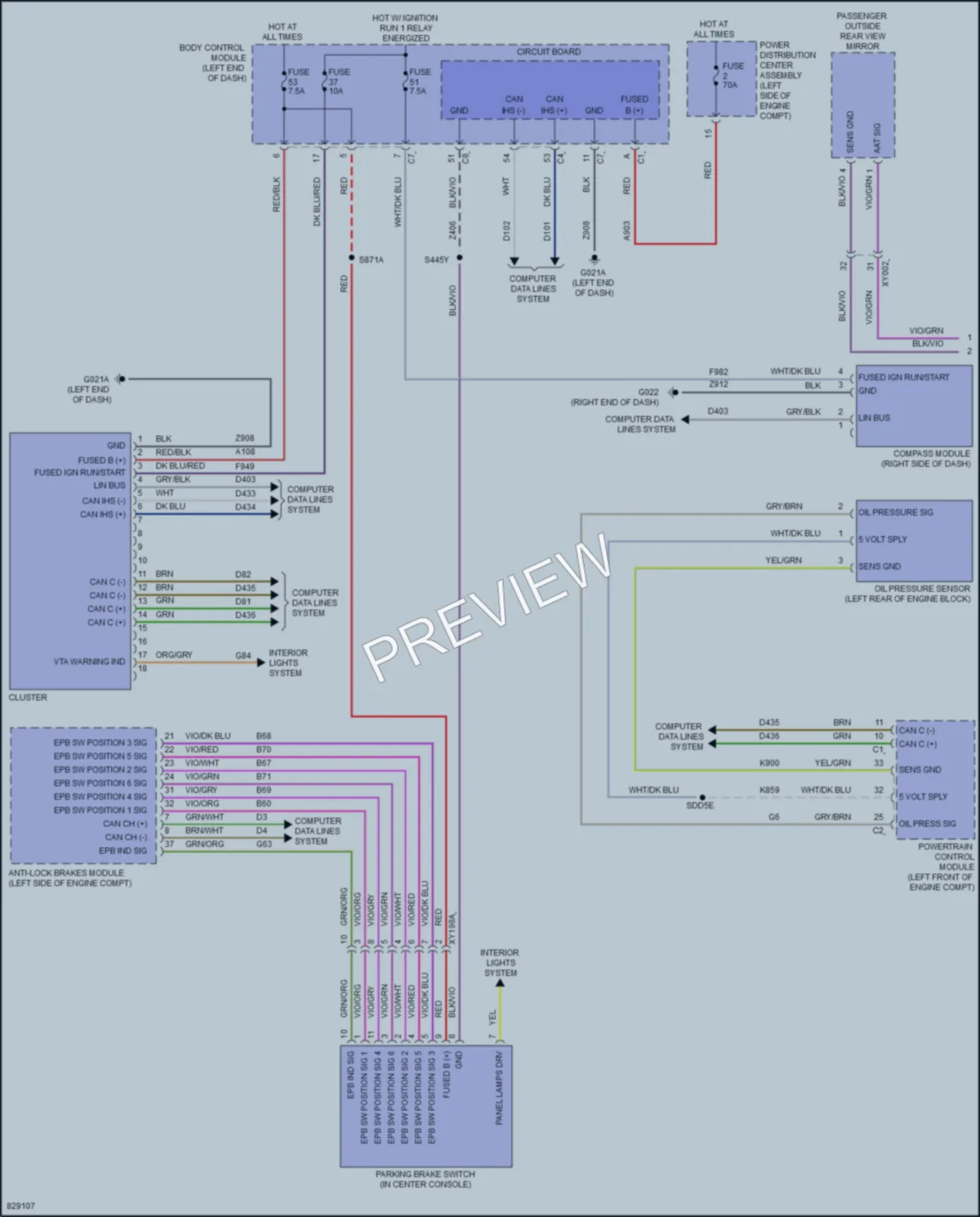2023 Jeep Renegade Instrument Cluster wiring diagram preview