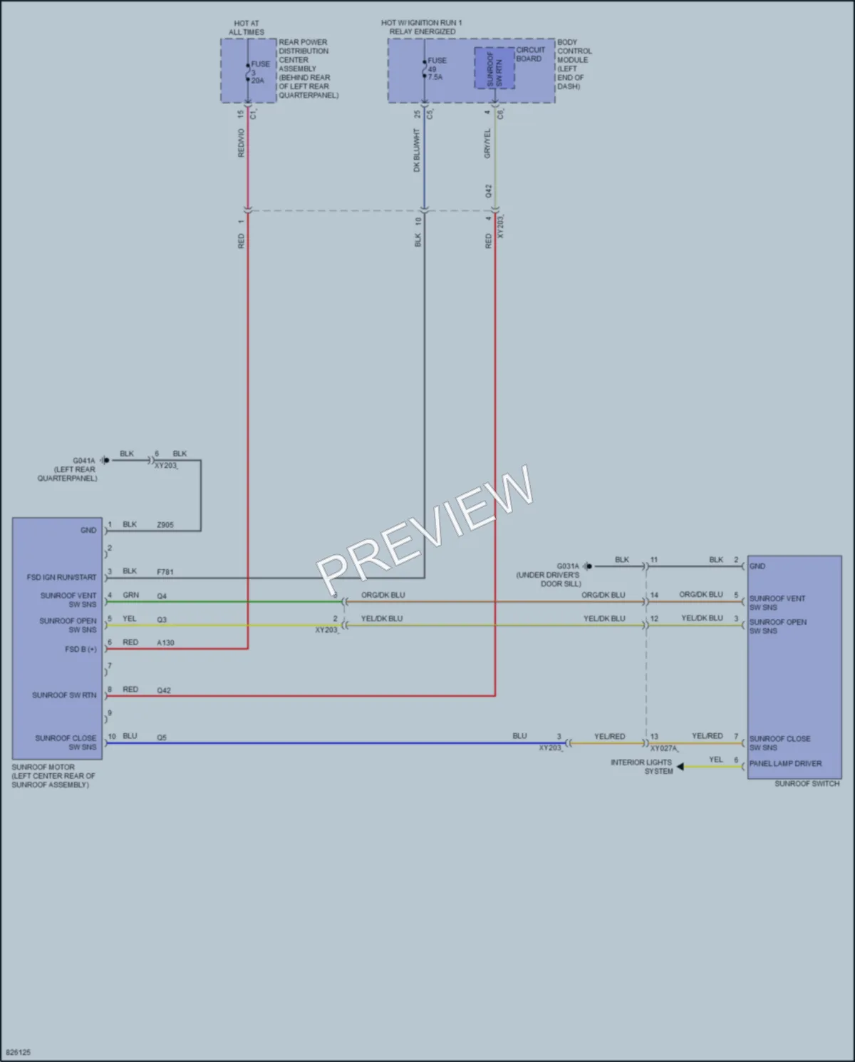 2023 Jeep Renegade Power Top Sunroof wiring diagram preview