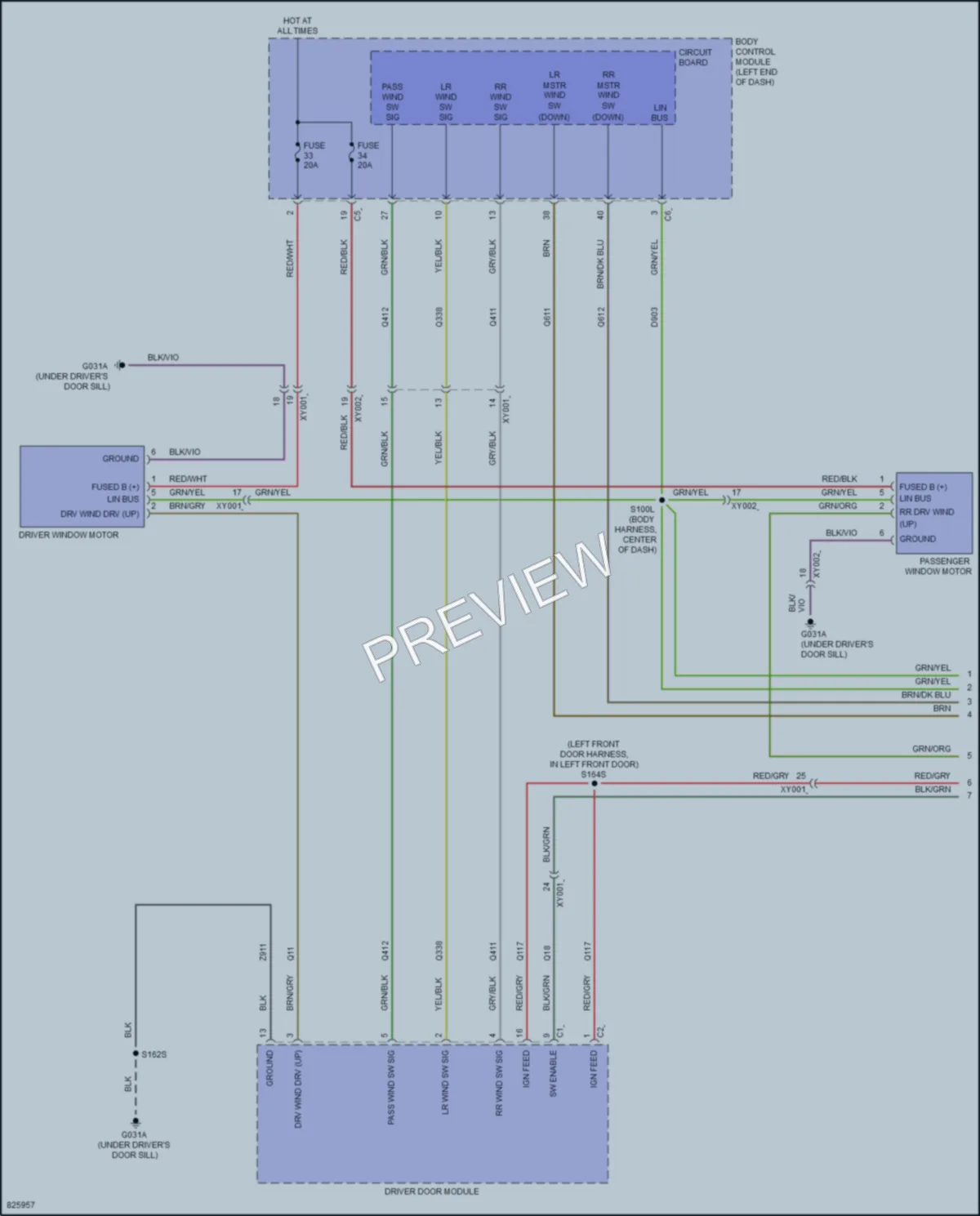 2023 Jeep Renegade Power Windows wiring diagram preview