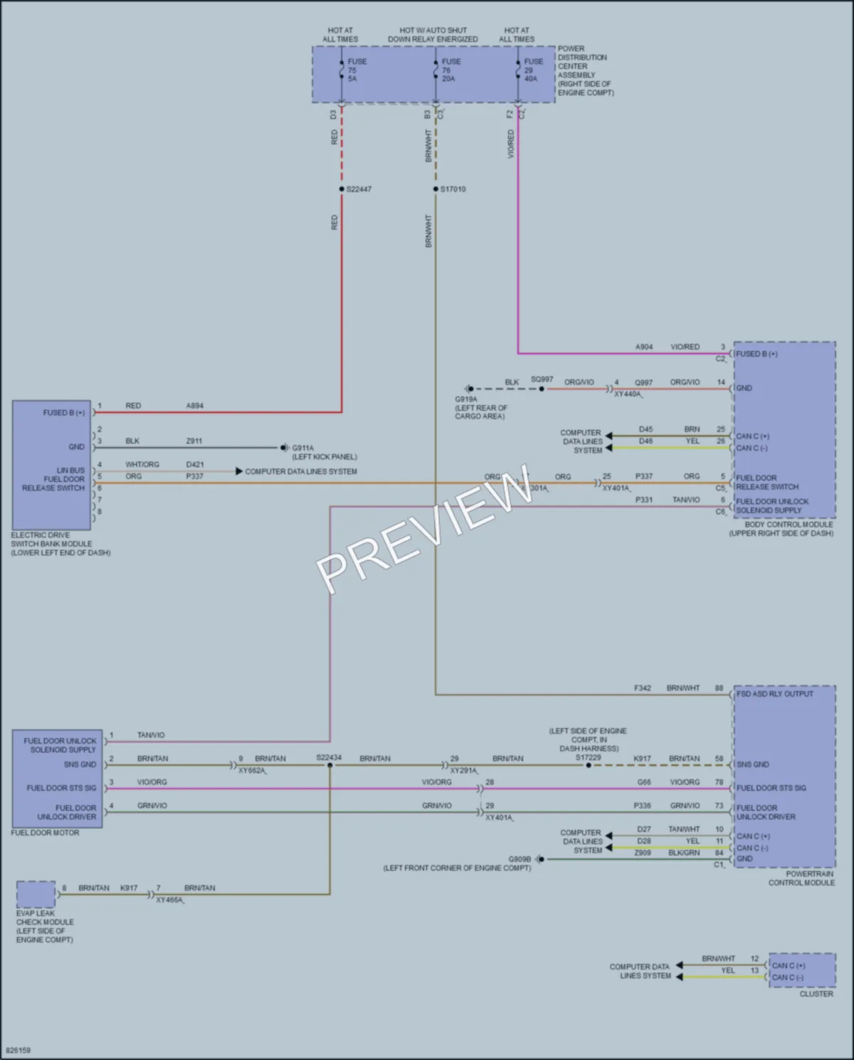 2023 Jeep Wrangler Trunk Tailgate Fuel Door wiring diagram preview