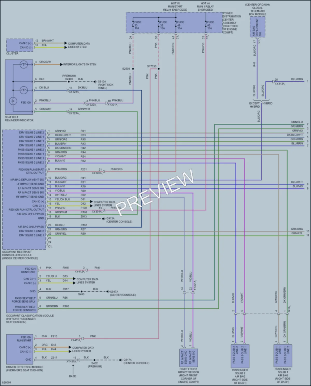 2023 Jeep WranglerUnlimited4XE Supplemental Restraints wiring diagram preview