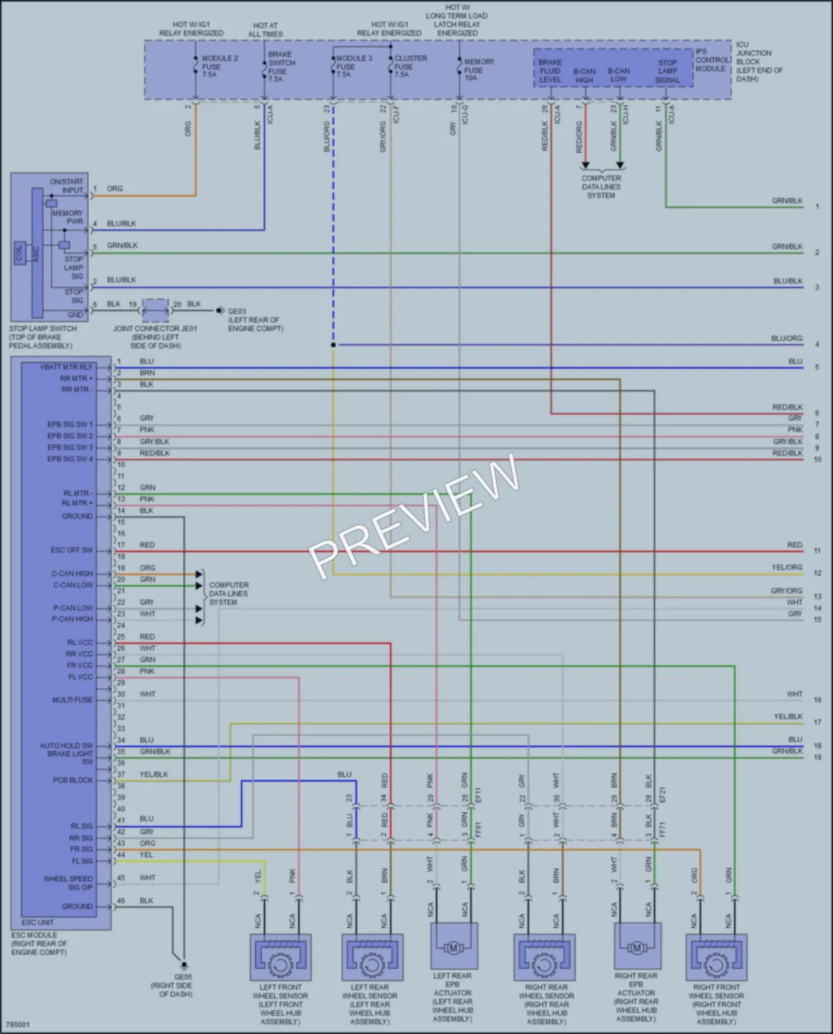 2023 Kia Carnival Anti Lock Brakes wiring diagram preview