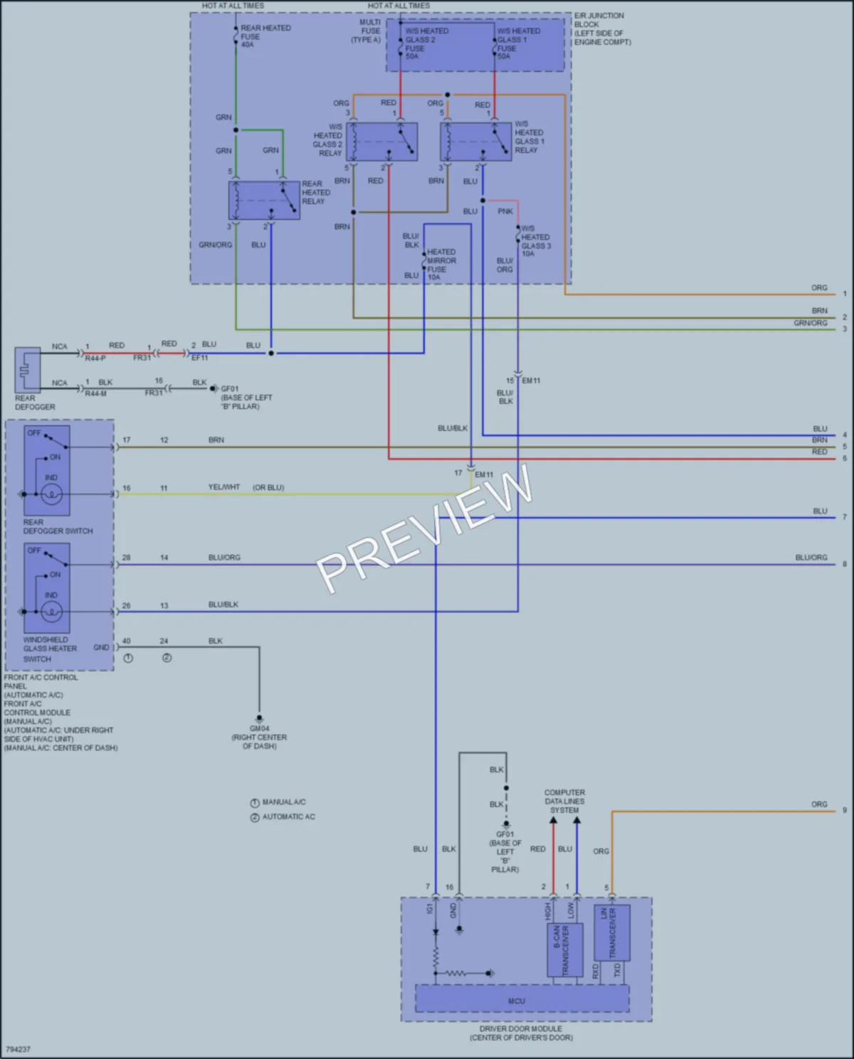 2023 Kia Carnival Defoggers wiring diagram preview