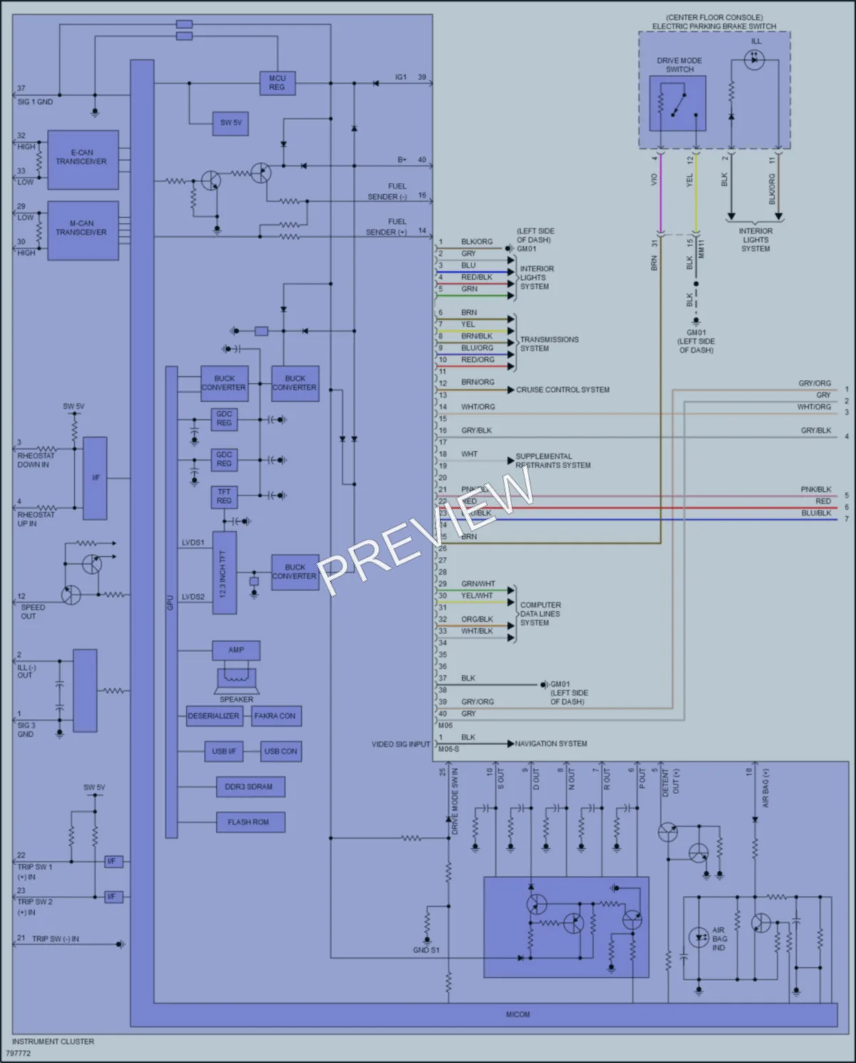 2023 Kia Carnival Instrument Cluster wiring diagram preview